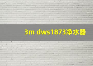 3m dws1873净水器